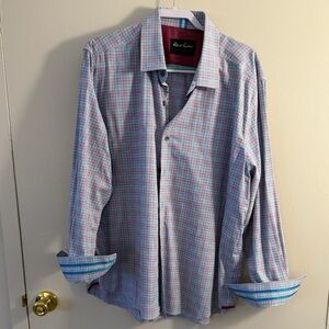 Robert Graham Modern Americana Flip Cuff Stretch Men’s Plaid Long Sleeve Shirt